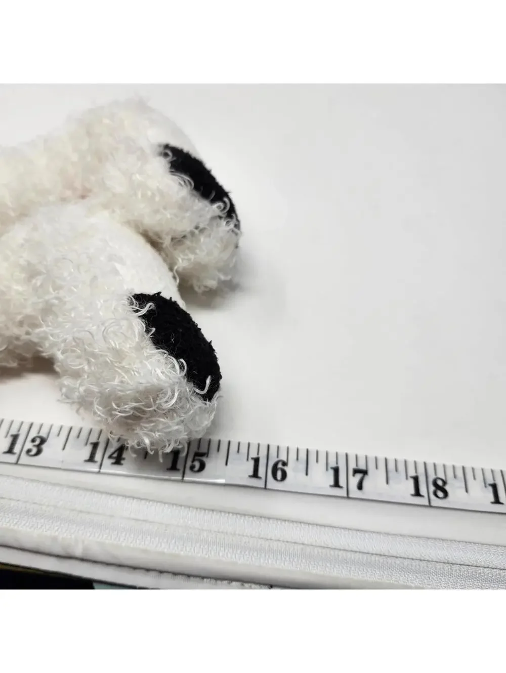 Dressed Up Plush Dog Stuffed Animal Black White Red Feather Accent Decor 16